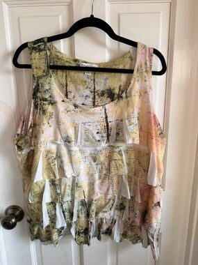 Coldwater Creek Multi-Color Ruffle Sleeveless Tank